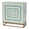 Baxton Studio Utari Modern Bohemian Two-Tone Beige and Blue Mother of Pearl and Gold Metal Storage Cabinet 240-13477-ZORO - alternate 1